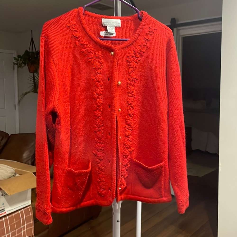 Croft and barrow red cardigan